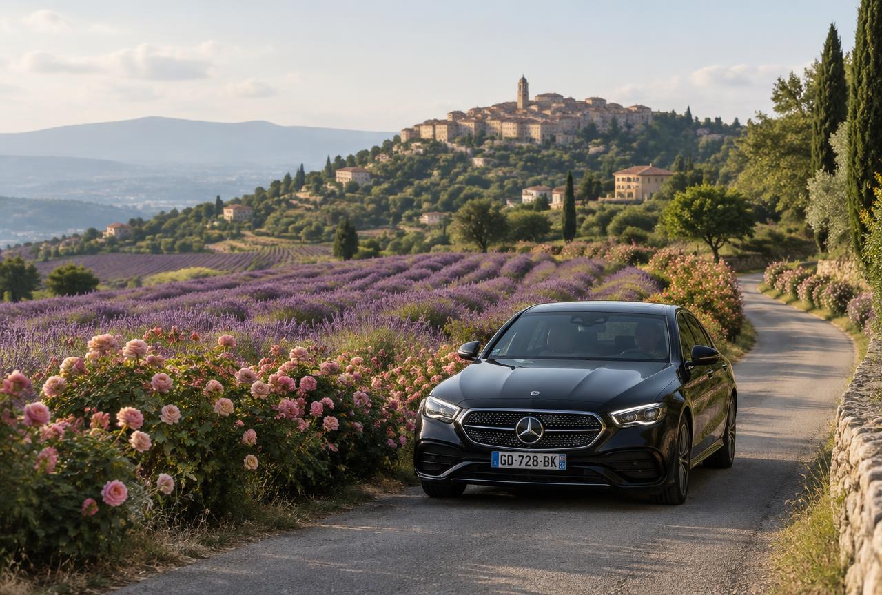 Champs de lavande et de roses sur les collines de Grasse